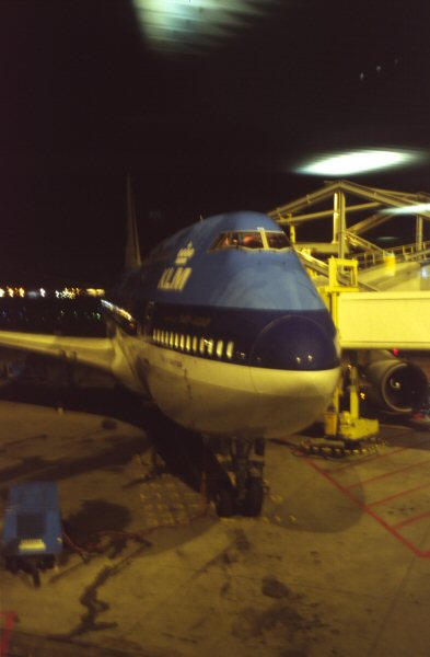 The KLM plane is readied for my trip to Johannesburg.